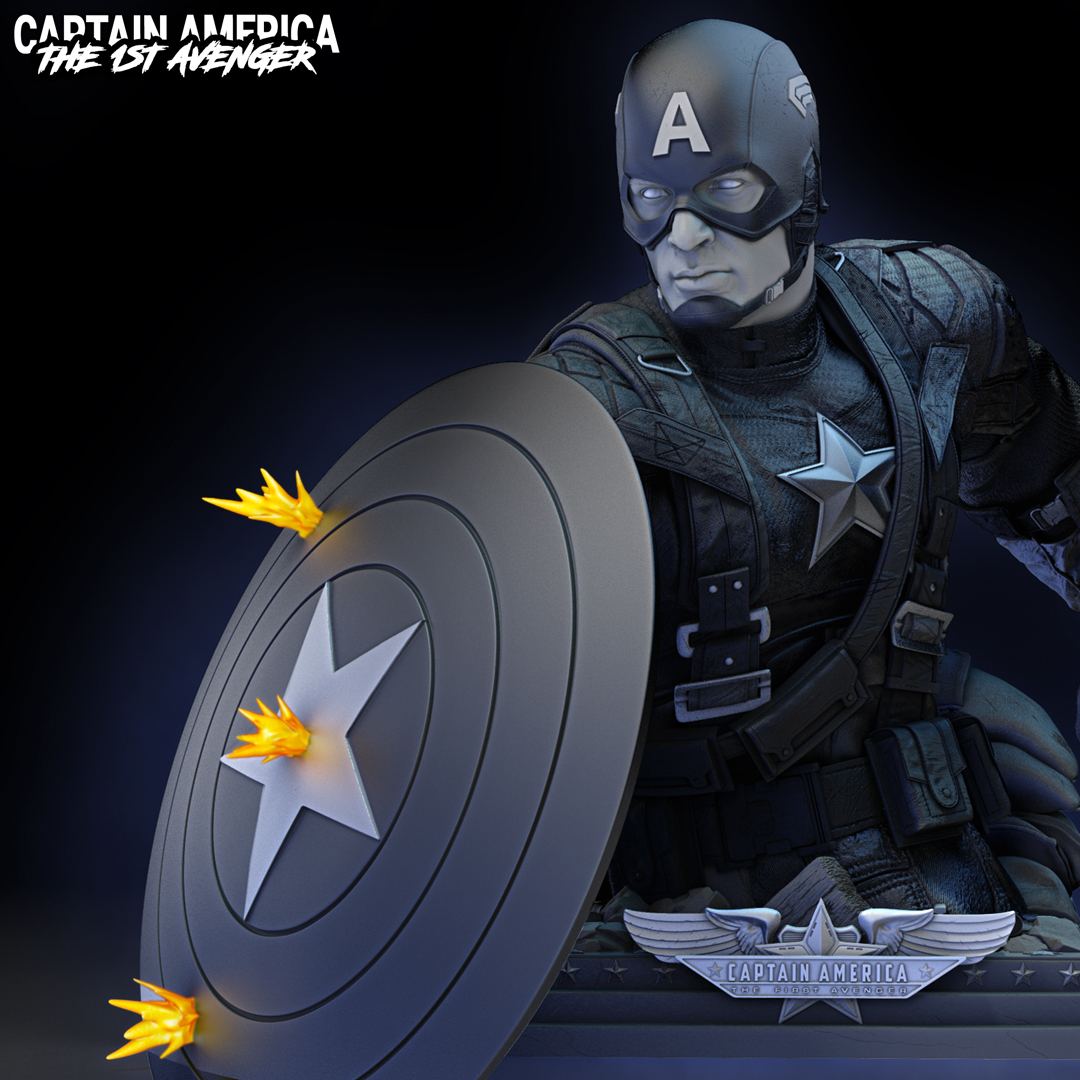 WICKED – Captain America Bust - BitGnom.com | STL Haven